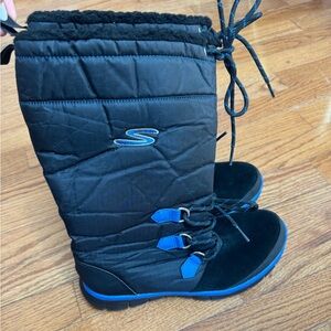 Skechers Black and Blue Winter Women Boots